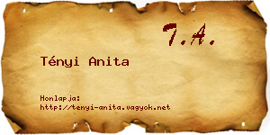 Tényi Anita névjegykártya